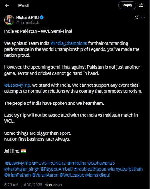 India vs pakistan WCL