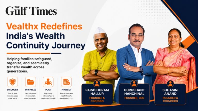 Vealthx founders Parashuram Hallur, Gurushant Hanchinal and Suhasini Anand