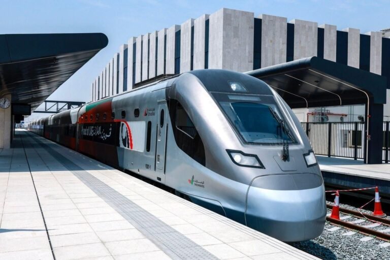 Etihad Rail passenger train in the UAE